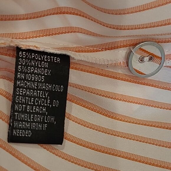 Essentials sz M orange strips shirt - Picture 6 of 10